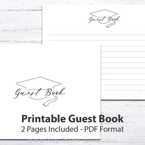 Printable Graduation Guest Book guest book pages graduation guest book 2025 school graduation guest book landscape graduation guest book