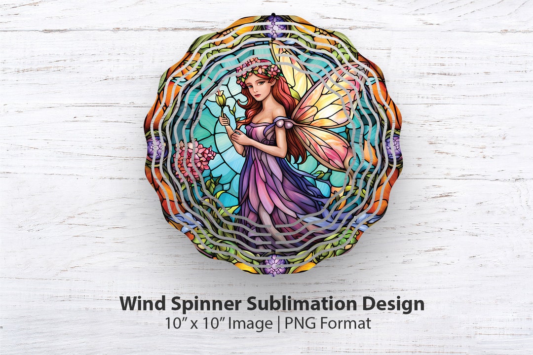 Fairy Wind Spinner Sublimation Design PNG, Hanging Spinner, Wind