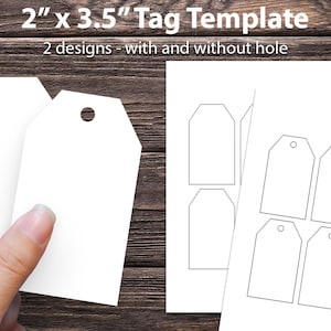 Hang Tag Template - 2" x 3.5" digital Tag template to create your own diy gift tags - pdf, svg, eps, png formats