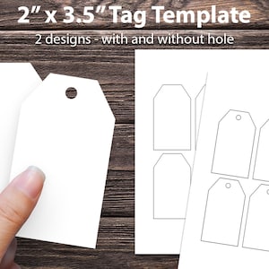 Hang Tag Template  2&quot; x 3.5&quot; digital Tag template to create your own diy gift tags  pdf svg eps png formats