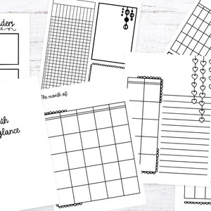 cute printable planner inserts - a full month long printable planner kit