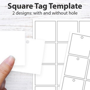 Square Tag Square Tag Template SVG Hanging Gift Tag Cut File Printable Tag ...