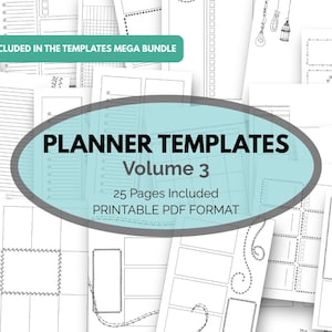Digitale Planereinlagen The Templates Vol. 3 Planer Printables Planereinlagen Journal vorlagen Digitaler Planer Adhd Planner, Kit