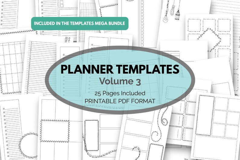 Digital Planner Inserts the Templates Vol. 3 Planner Printables Planner ...
