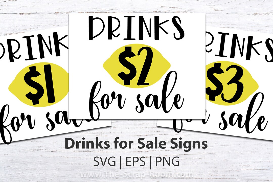 Lemonade Sale Sign Trio Drinks for Sale Signs Lemonade Etsy