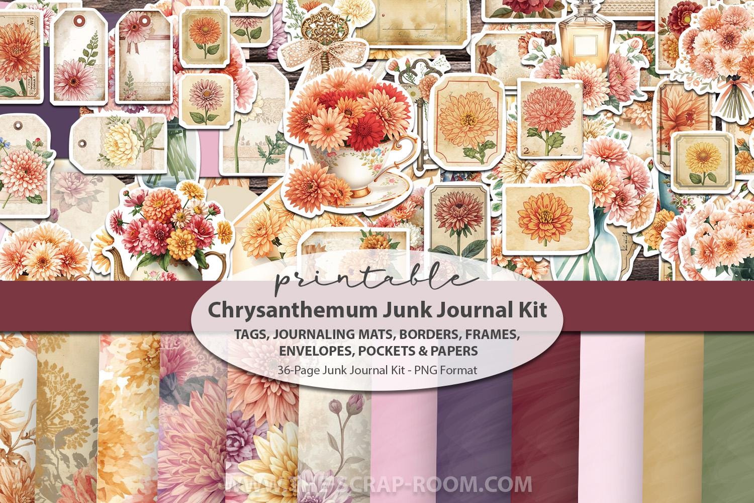 Floral Junk Journal Kit Mega Bundle Vintage Printable Ephemera ...