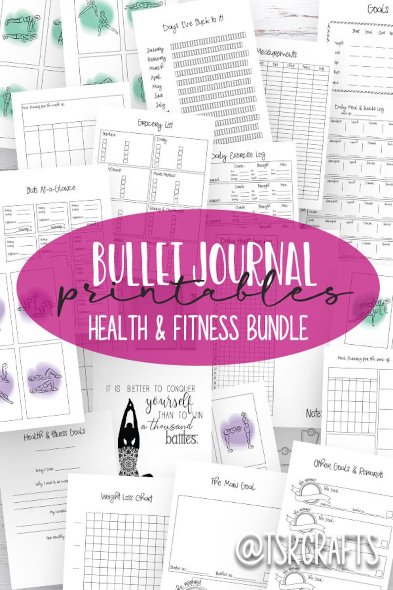 Fitness Planner Printables Bullet Journal Printables Etsy