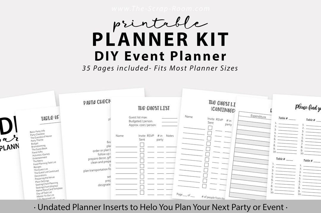 DIY Party Planner Kit, Notion Templates - Print or Use in Your Digital ...