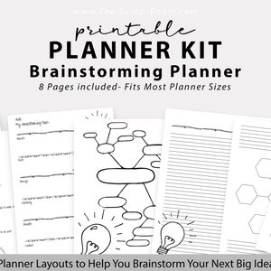BRAINSTORMING Planner Printables 8 Page Planner / Journal Inserts Set ...