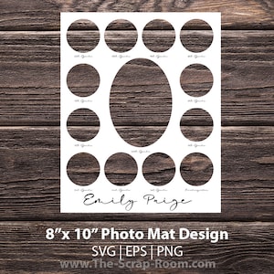 Digital Cut file for Collage Photo Mat fits 8x10 picture frame 13 pictures photo mat png school picture frame school photos k12