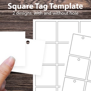 Modello di etichetta regalo quadrata da 2,5" stampabile, etichetta sospesa in formato SVG per il confezionamento di prodotti, etichette personalizzate e regali fatti a mano