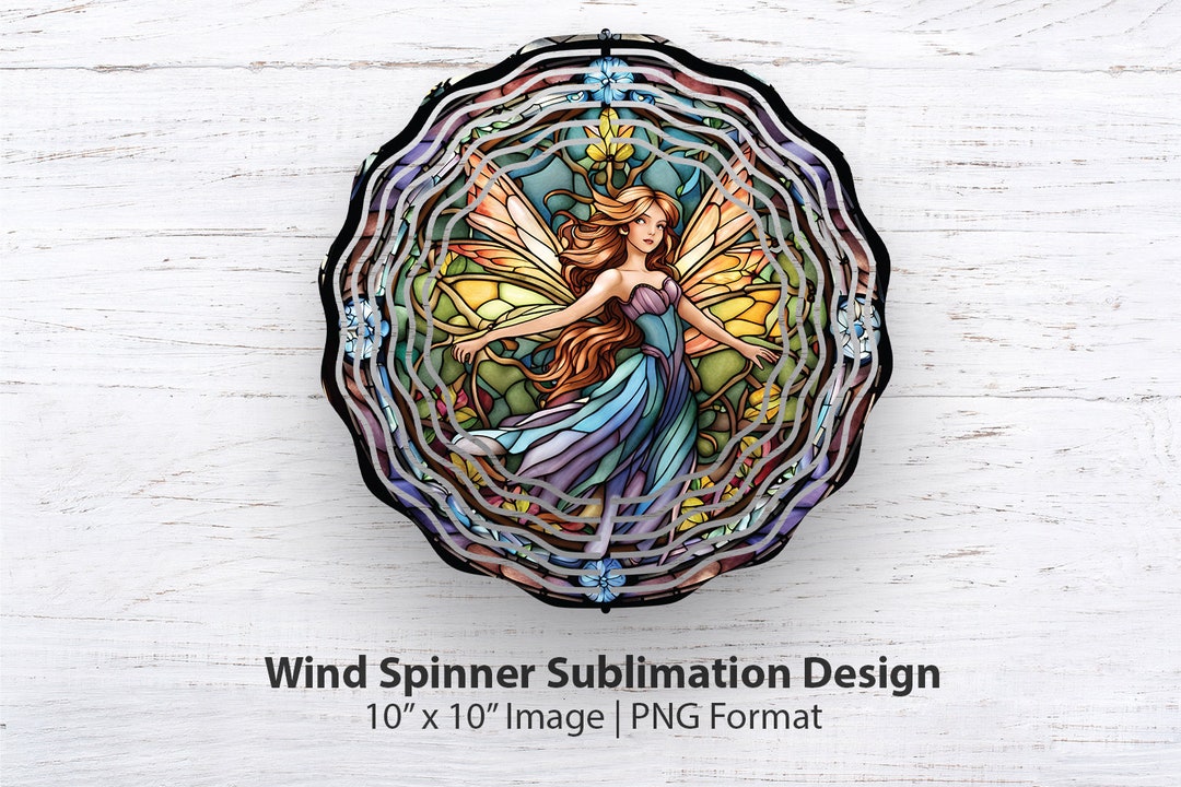 Fairy Wind Spinner Sublimation Design PNG, Hanging Spinner, Wind