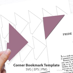 Bookmark Template  Corner bookmark template  DIY bookmarks diy gifts gifts for mom for book lovers triangle bookmark page marker