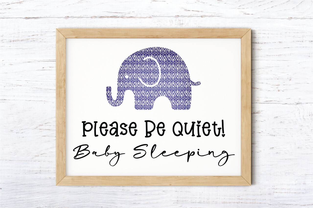 Sleeping Baby Please Be Quiet Printable Sign PDF Etsy