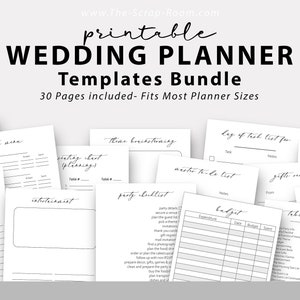 Wedding Planner Printable for Bride Wedding Planning Binder Checklist Budget Tracker Seating Chart Guest List Organizer PDF Bridal Planner