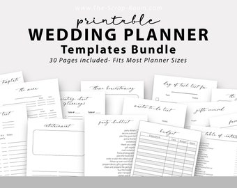 Wedding Planner Printable for Bride Wedding Planning Binder Checklist Budget Tracker Seating Chart Guest List Organizer PDF Bridal Planner