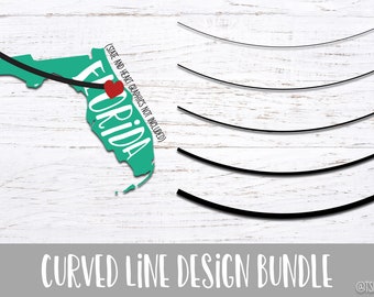 Curved Line SVG Design - Includes 5 different curves of different weights - perfect for DIY & Crafts - curve bundle svg