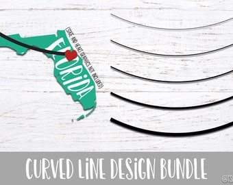Curved Line SVG Design  Includes 5 different curves of different weights  perfect for DIY & Crafts  curve bundle svg