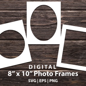 Frame SVG Set 8 "x 10" Photo Frame Trio digitale Fotorahmen für Scrapbooking, handgefertigte Grußkarten & andere Papierarbeiten