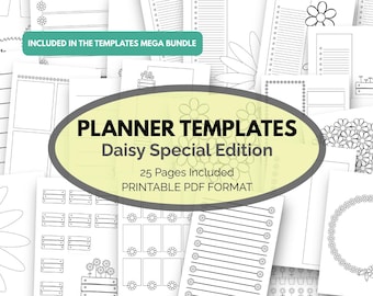 Printable Planner pages a5 planner inserts Daily Weekly Monthly undated templates planner printables planner inserts a5 a6 letter classic