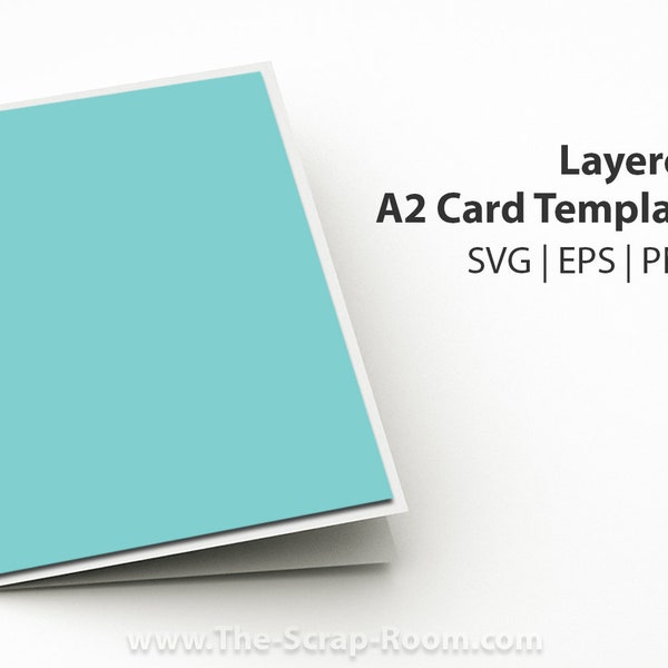 Layered A2 Card Template - 5.5"x4.25" card cut files with 5.25"x4" rectangle accent layer, layered card design, a2 card svg, for card making