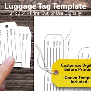Luggage Tag Template create your own luggage tags for travel printable luggage tags editable luggage tags blank luggage tag + 2 free tag