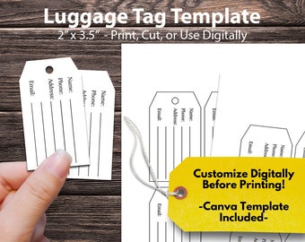 Gepäckanhänger-Vorlage Erstellen Sie Ihre eigenen Gepäckanhänger für die Reise