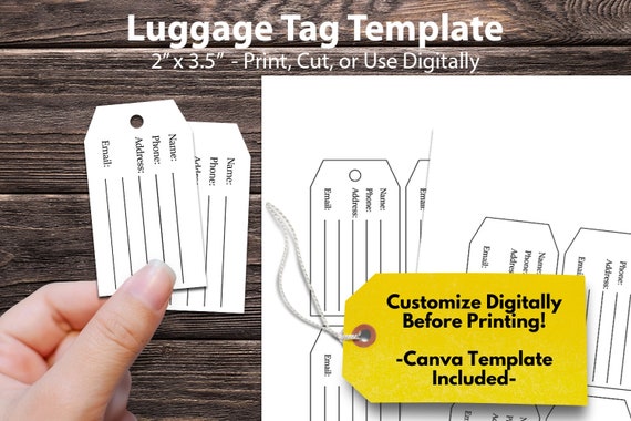 Printable luggage labels sale