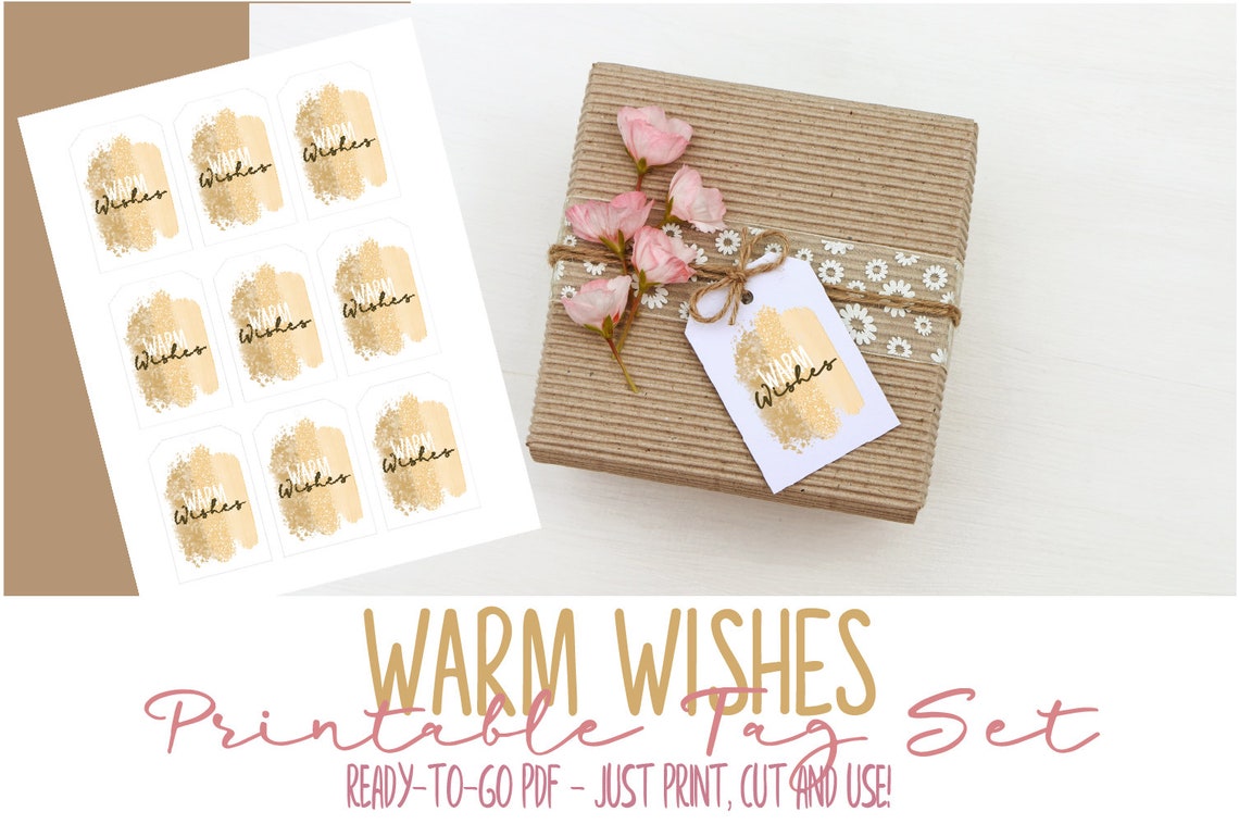 Printable Gift Tags Warm Wishes Tag Template Printable - Etsy