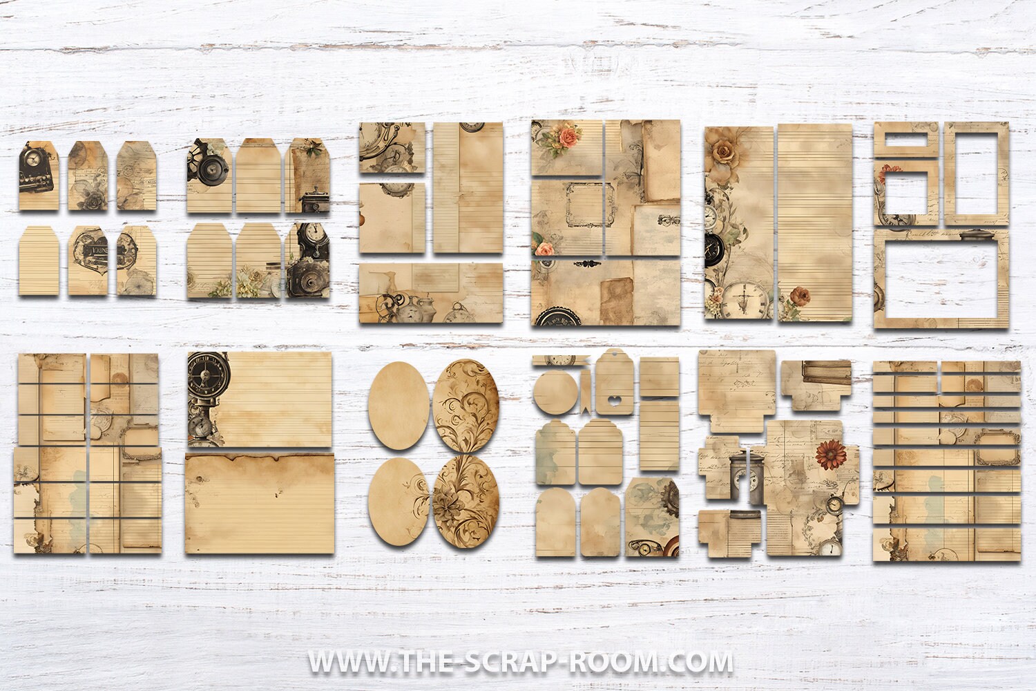 Printable Neutral Junk Journal Kit Vintage Ephemera Grunge Journal ...