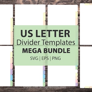 Pacote Mega de Modelos de Divisores de Abas com Letras dos EUA, Divisores Digitais de 8,5" x 11", Modelos de Divisores em Branco, Divisores de Planejador, Divisores Mensais