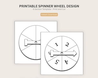 Game Spinner Wheel Template Blank spinner game piece diy game spinner spinner wheel template, pattern, cut file, printable