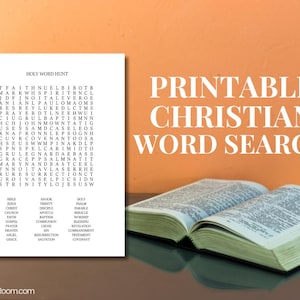 Printable Christian Word Search Sunday School Church activity Christian Game printable game Word Search, Religious, church printable