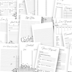 Printable Home Buying Planner Set - Printable Planner Inserts to Use in ...