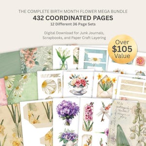 Floral Junk Journal Kit Mega Bundle Vintage Printable Ephemera ...