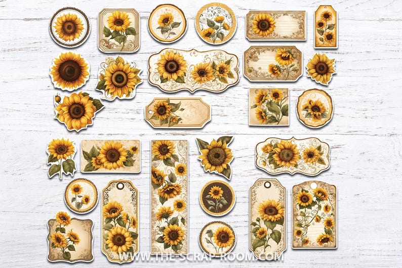 Sunflower Junk Journal Kit Printable Vintage Floral Ephemera ...
