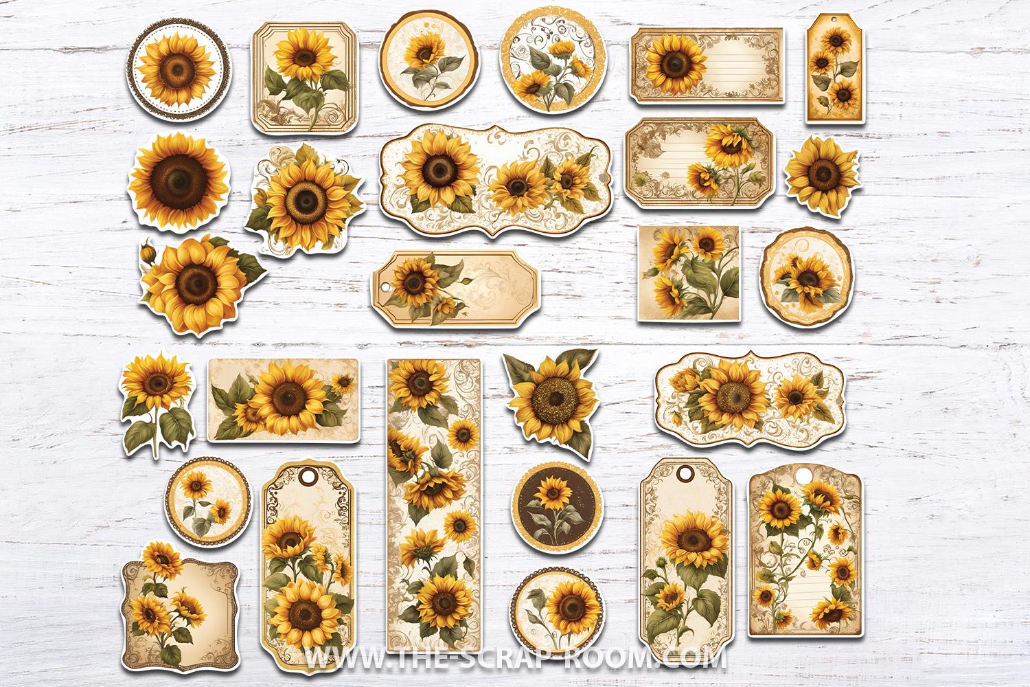 Sunflower Junk Journal Kit Printable Vintage Floral Ephemera ...
