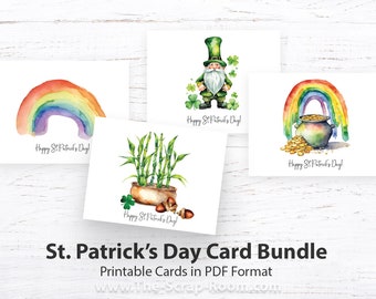 Printable St Patricks Day Card Bundle: PDF Card, St Patricks Day card, card template, pdf card, card download, a2 card, card designs