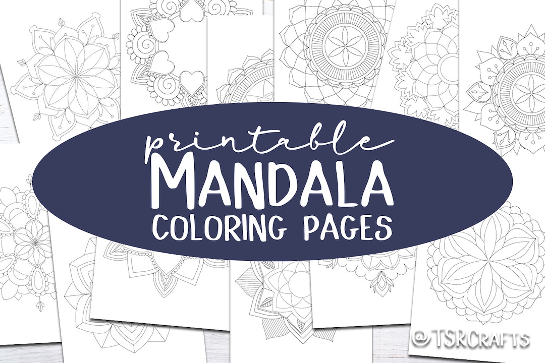 Printable Mandala Coloring Pages 12 Coloring Pages for Adults or Kids ...