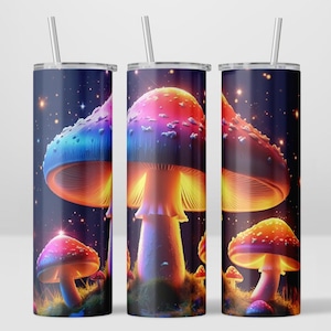 Seamless tumbler png wrap sublimation design 20 oz skinny tumbler design png skinny tumbler magical mushroom seamless tumbler wrap design 4