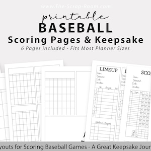 Baseball Season Printable Planner Pages Score Sheet Lineup List and ...