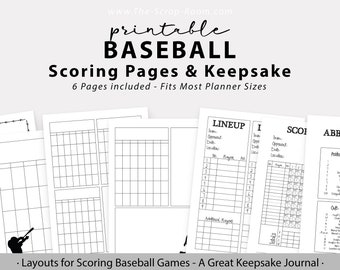 Unlimited Printable Baseball or Softball Scoresheet for - Etsy