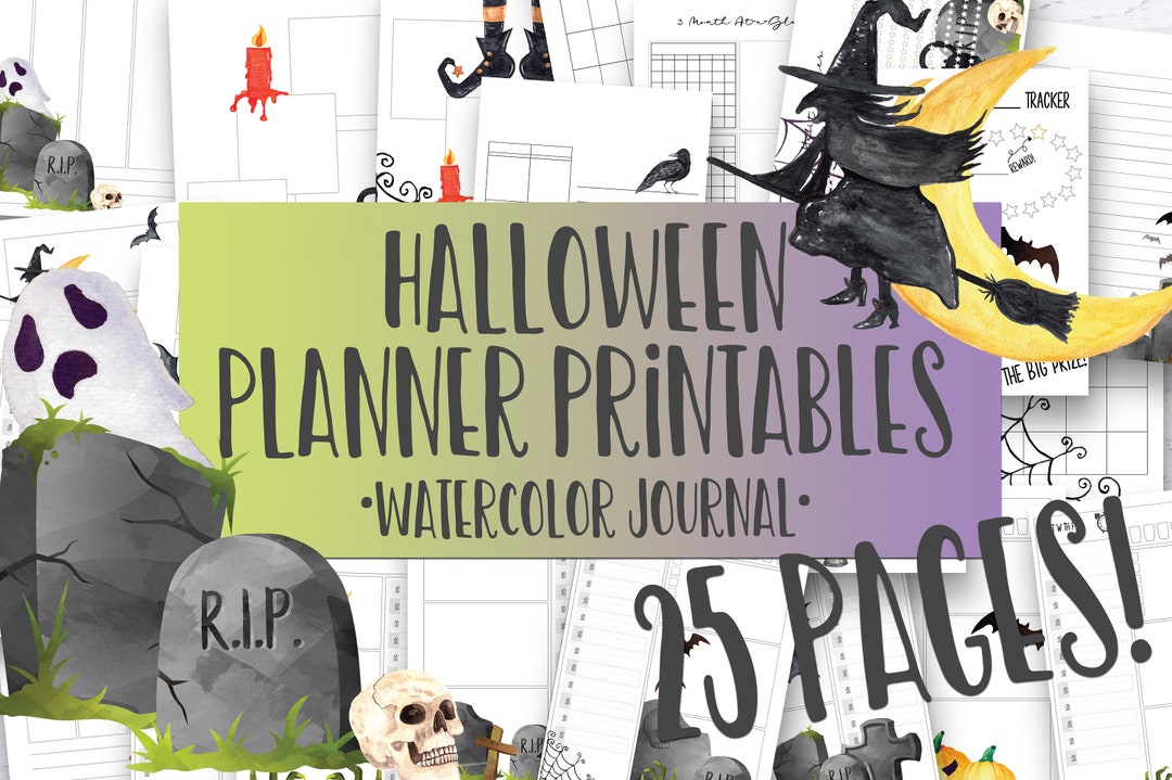 Halloween Planner Printable Inserts &amp; Digital Planner Set Planner ...