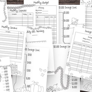 DIY Budget Planner Fall: budget template, budget spreadsheet, monthly budget, weekly budget tracker, planner inserts, printable budget