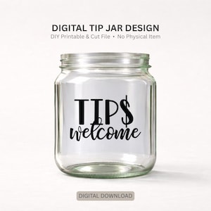 Digitale tippot sticker tips Welkom knippen of afdrukken tippot labelontwerp voor coffeeshop salon kleine bedrijven verkoper stand diy sticker fooienpot