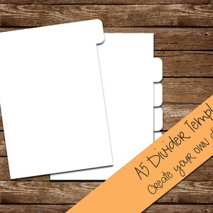 A5 Divider Digital Template - Print & Cut set of 5.83" × 8.27" divider tabs - blank divider template in png, svg, pdf, eps, dxf