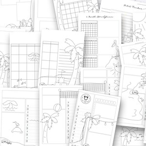 Printable Bullet Planner inserts kit: undated Doodle Planner Ult. Bundle, notion templates, adult coloring pages, templates, pages image 3