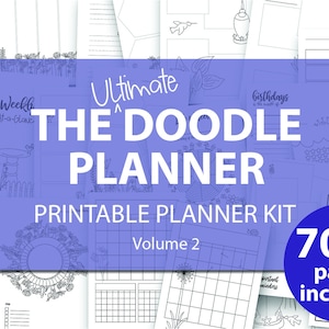 Printable Bullet Planner inserts kit: Doodle Planner Ult. Bundle, printable planner inserts, for crafters, for artists, adult coloring pages