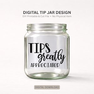 Tippot digitale sticker tippot ontwerp "Tips wordt zeer gewaardeerd" Digitale tippot sticker om je eigen tippot te maken svg eps png