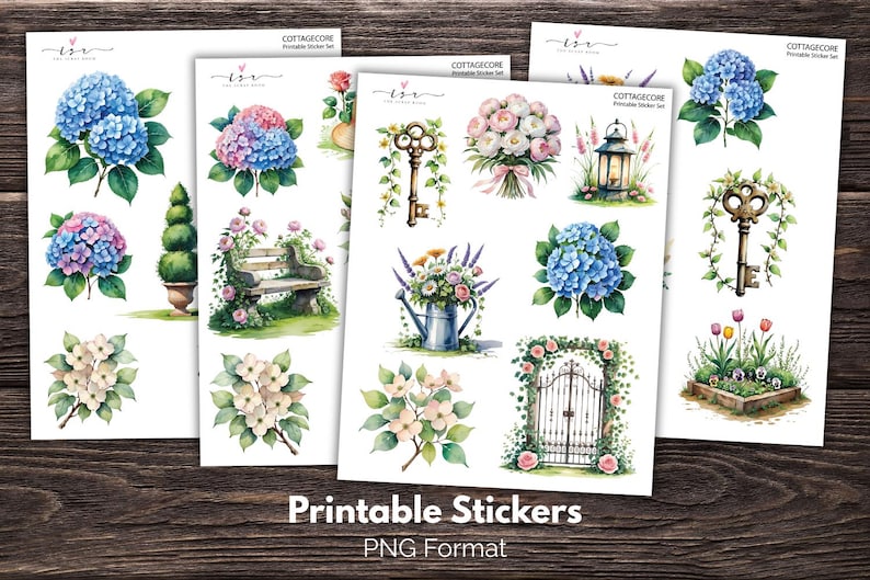Cottagecore Stickers Printable Junk Journal Ephemera Sticker Bundle ...